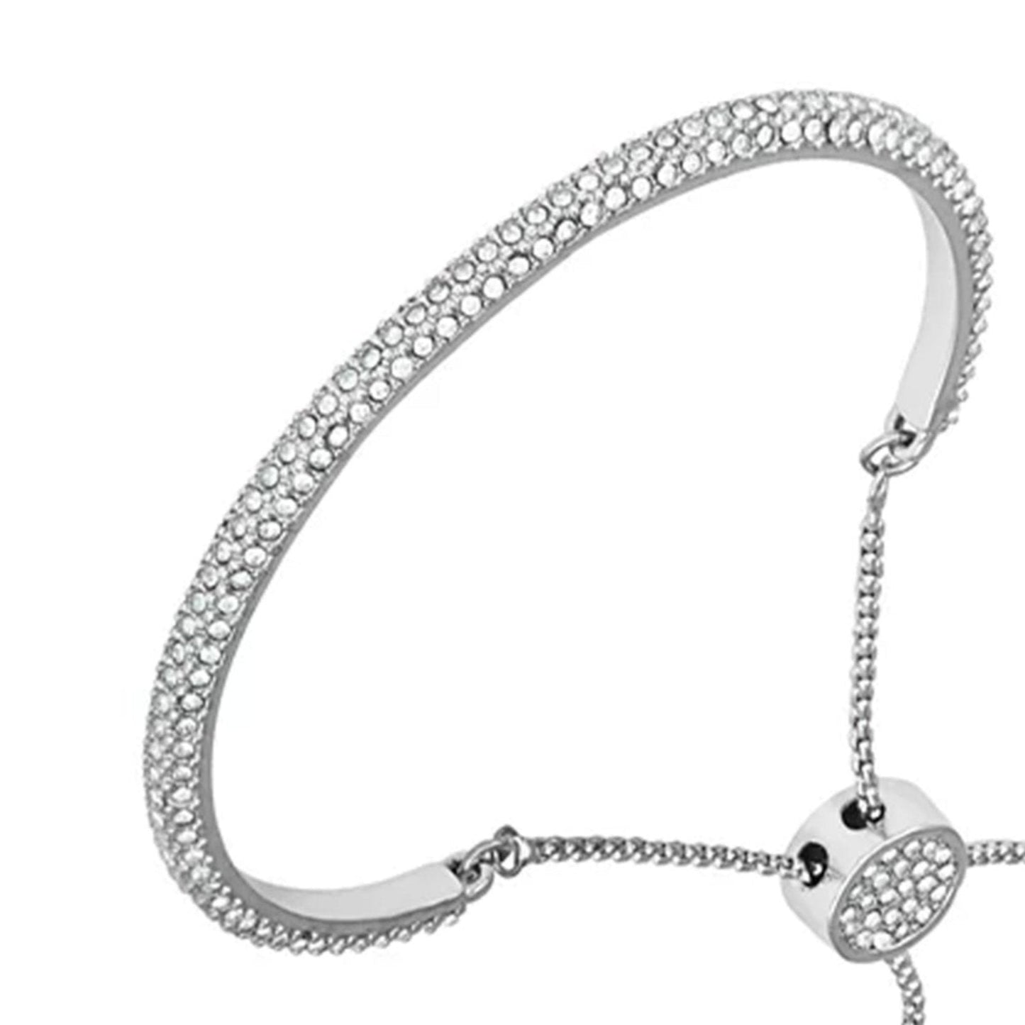 Vince Camuto Silvertone Pave Crystal Stone Slider Bracelet