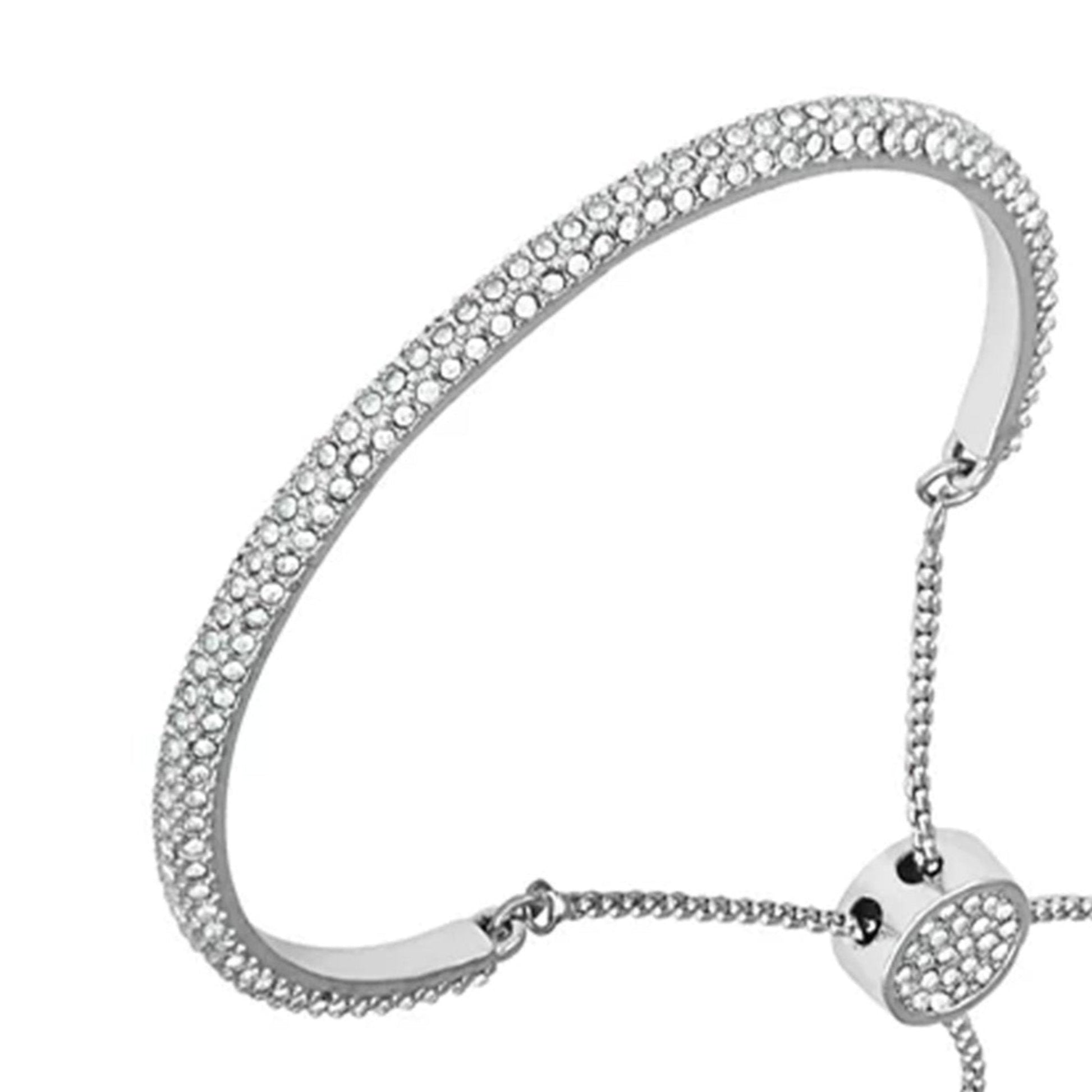 Vince Camuto Silvertone Pave Crystal Stone Slider Bracelet