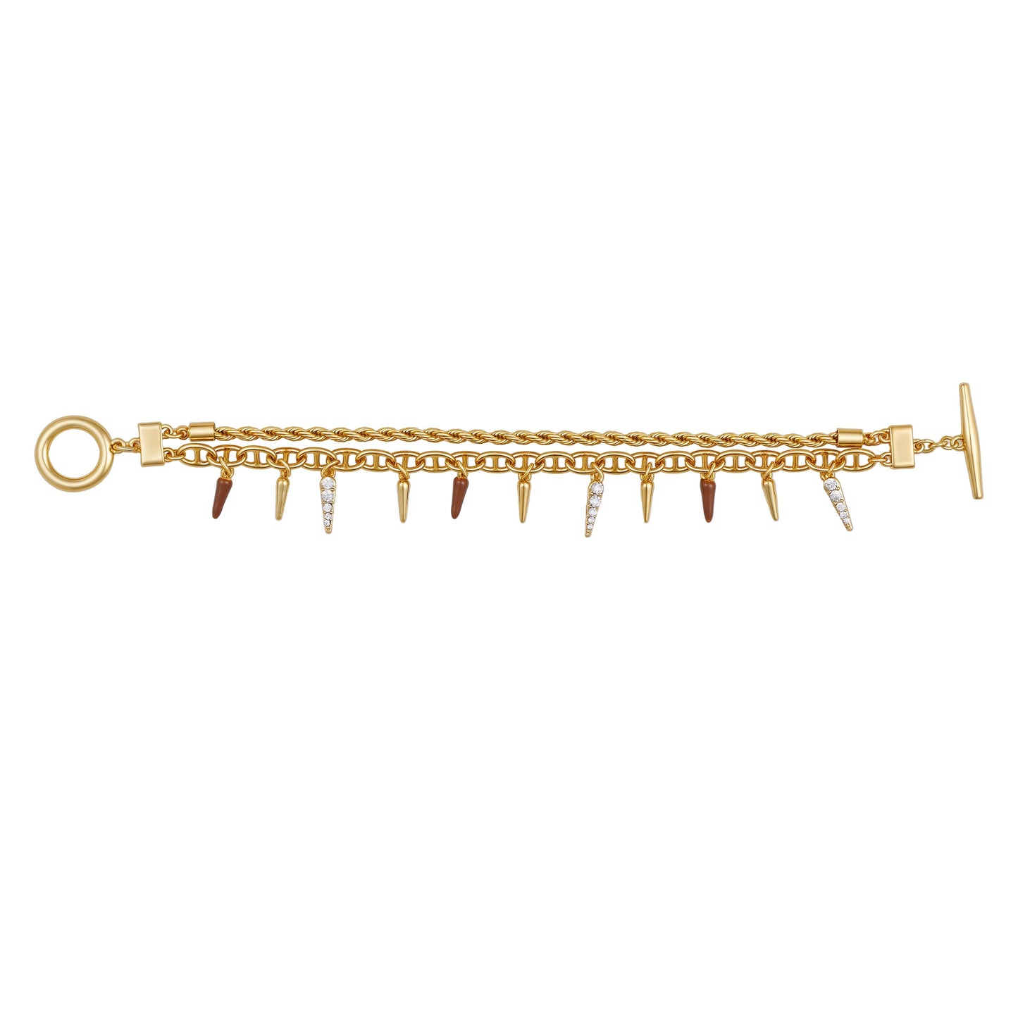 Vince Camuto Crystal And Gold Tone Multi Strand Bracelet