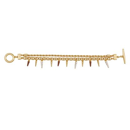 Vince Camuto Crystal And Gold Tone Multi Strand Bracelet