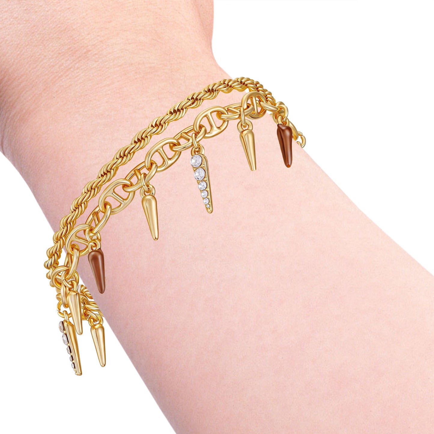 Vince Camuto Crystal And Gold Tone Multi Strand Bracelet
