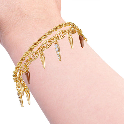 Vince Camuto Crystal And Gold Tone Multi Strand Bracelet