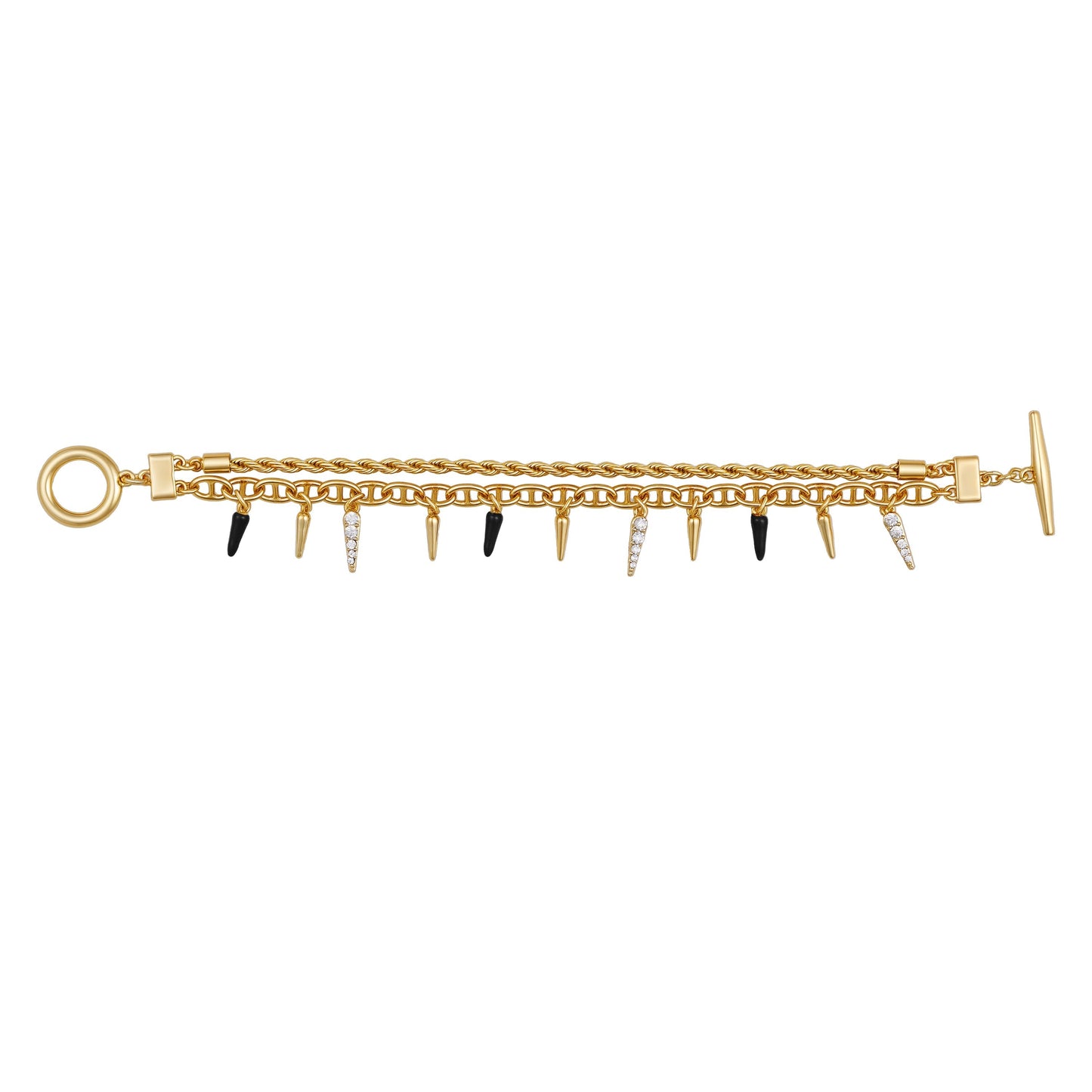 Vince Camuto Crystal And Gold Tone Multi Strand Bracelet