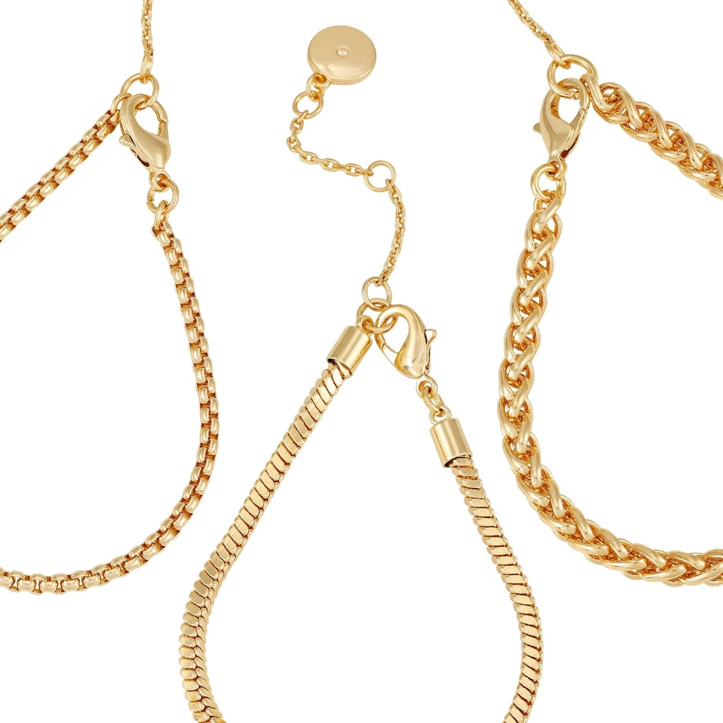 Vince Camuto Goldtone 3 Piece Mixed Chain Bracelet Set