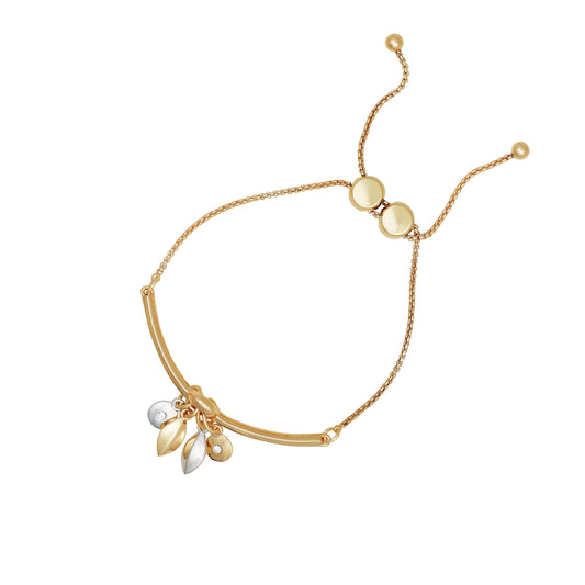 Vince Camuto Goldtone Gilded Leaf Charm Slider Bracelet