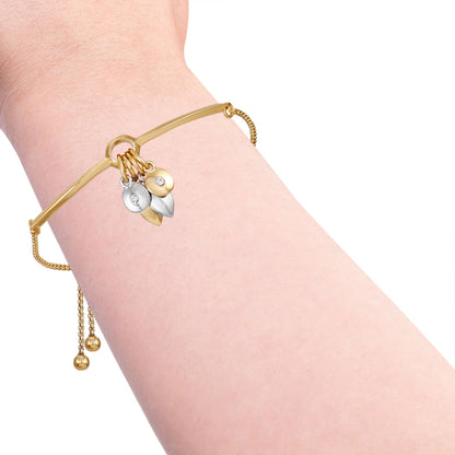 Vince Camuto Goldtone Gilded Leaf Charm Slider Bracelet