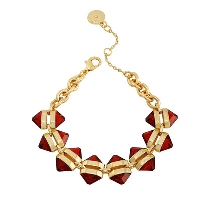 Vince Camuto Goldtone Red Stone Cable Chain Bracelet