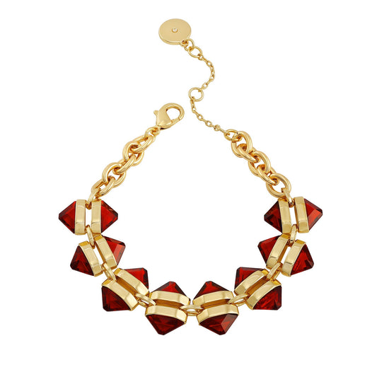 Vince Camuto Goldtone Red Stone Cable Chain Bracelet
