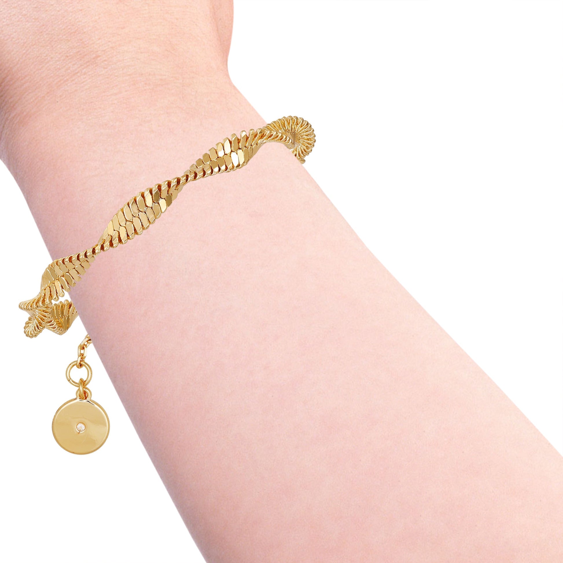 Vince Camuto Goldtone Twisted Herringbone Chain Bracelet